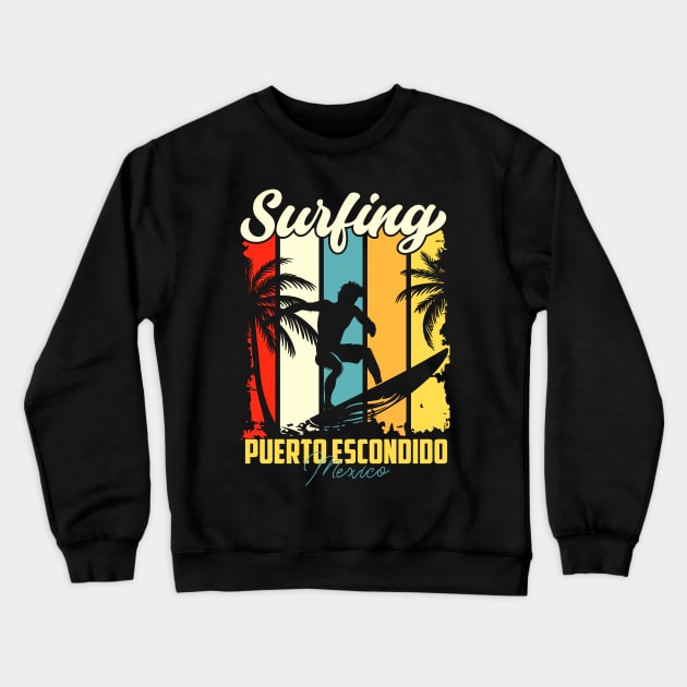 Surfing | Puerto Escondido, Oaxaca Crewneck Sweatshirt by T-shirt US